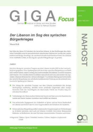 Der Libanon im Sog des syrischen Bürgerkrieges