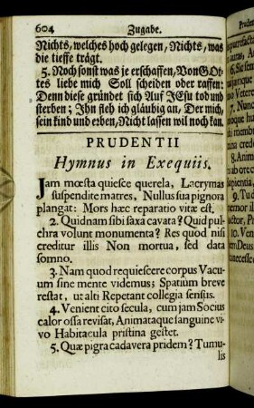 Prudentii Hymnus in Exequiis.
