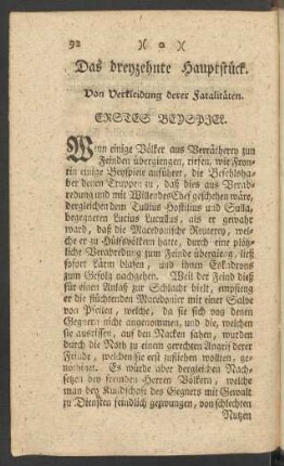 Das dreyzehnte Hauptstück. Von Verkleidung derer Fatalitäten