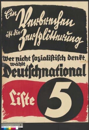 Wahlplakat der DNVP zur Reichstagswahl am 6. November 1932