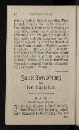 Zwote Betrachtung von der Lauigkeit.