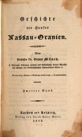 Geschichte des Hauses Nassau-Oranien, 2