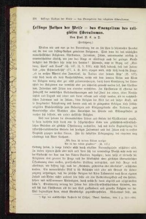 Lessings Nathan der Weise - das Evangelium des religiösen Liberalismus : (Fortsetzung)