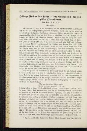 Lessings Nathan der Weise - das Evangelium des religiösen Liberalismus : (Fortsetzung)