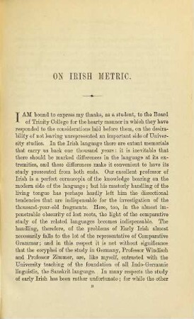 On Irish metric