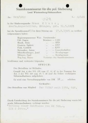 Klotz, Franz