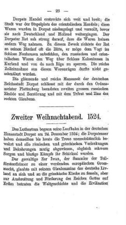Zweiter Weihnachtabend 1524. Das Luthertum
