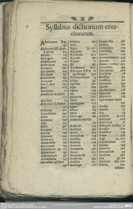 Syllabus dictionum enucleatarum