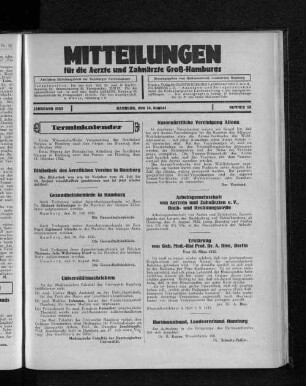 Jahrgang 1932, Hamburg, den 14. August, Nummer 33