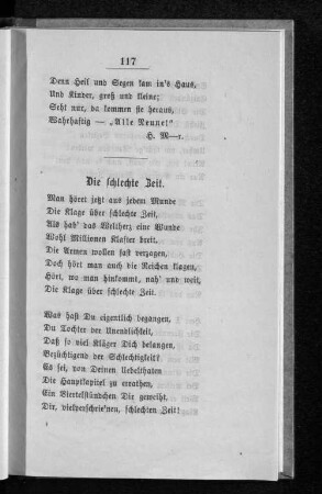 Die schlechte Zeit.