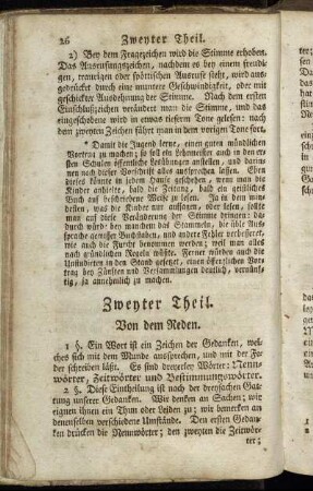 Zweyter Theil. Von dem Reden.