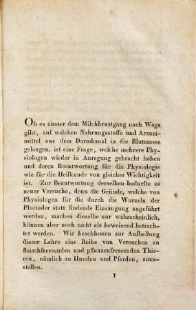 Versuche über die Wege auf welchen Substanzen aus dem Magen und Darmkanal ins Blut gelangen, über die Verrichtung der Milz und die geheimen Harn-Wege