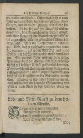 Lob- und Bitt-Rueff zu dem heiligen Aloysio