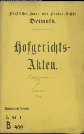 Brüggemann, Kord Daniel in Horn gegen Joh. Dietrich Temme in Horn