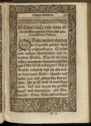 Schmertzliche rew eines armen bußfertigen und Gott umb gnade anruffenden Sünders.