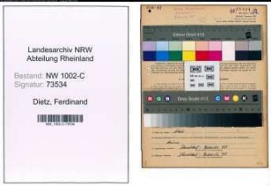 Entnazifizierung Ferdinand Dietz, geb. 13.08.1900 (Kaufmann)