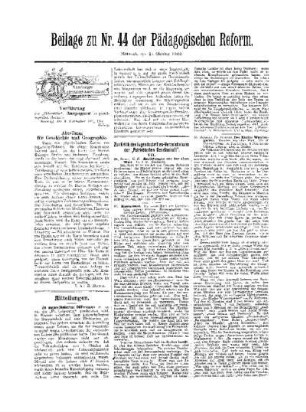 Mitteilungen : Beilage zu Nr. 44 der Pädagogischen Reform