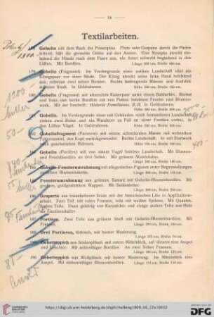 Textilarbeiten (Nr. 178-205)