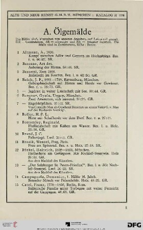 A. Ölgemälde (Nr. 1-106)