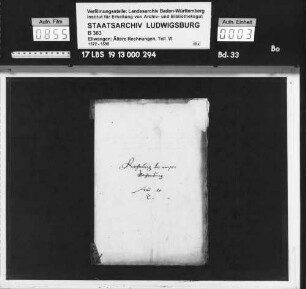 Rechnung des Amts Kochenburg