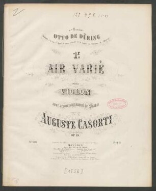 1r air varié pour le violon avec accompagnement de piano : op. 13