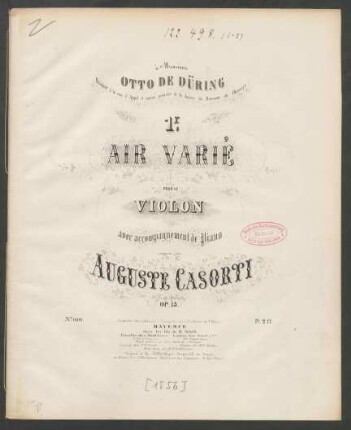 1r air varié pour le violon avec accompagnement de piano : op. 13