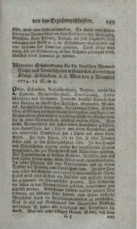 Allgemeine Schulordnung für die deutschen Normal- und Trivialschulen in sämtlichen kaiserlich-königlichen Erbländern.