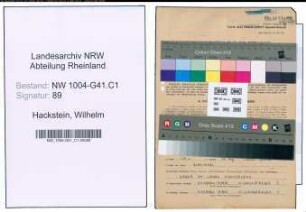 Entnazifizierung Wilhelm Hackstein , geb. 22.09.1919 (Wachtmeister)