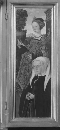 Triptychon des Augustinus von Teylingen — Judoca van Egmond mit der heiligen Barbara