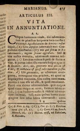 415-434, Articulus III. Vita in Annutatione.