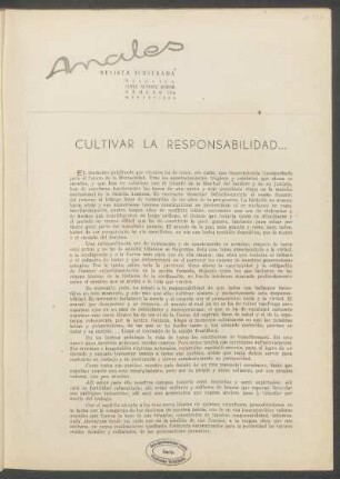 Cultivar la responsabilidad ...