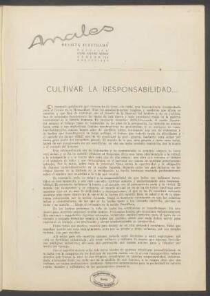Cultivar la responsabilidad ...