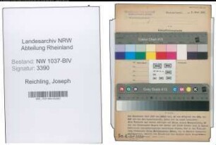 Entnazifizierung Joseph Reichling , geb. 11.03.1901 ()