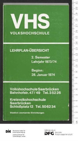 Programm 2. Semester 1973/1974