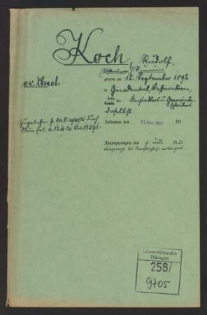 Rudolf Koch (1892-) : ev. theol.