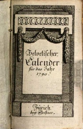 Helvetischer Calender. 1790