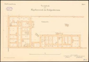 Dienstgebäude für das Korpskommando der Landgendarmerie, Berlin-Moabit: Dienstgebäude: Grundriss Fundament II 1:100