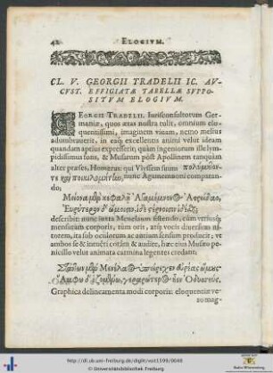 Georgii Tradelii Elogium