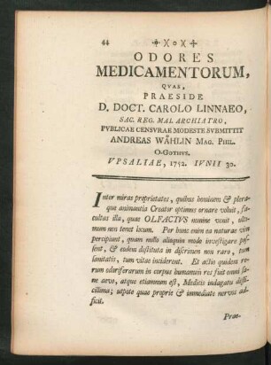 Odores Medicamentorum, ...