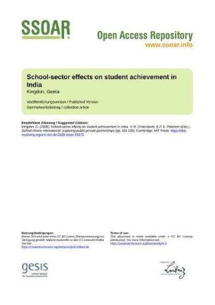 School-sector effects on student achievement in India