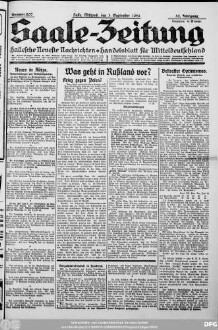 Saale-Zeitung : allgemeine Zeitung für Mitteldeutschland ; Hallesche neueste Nachrichten