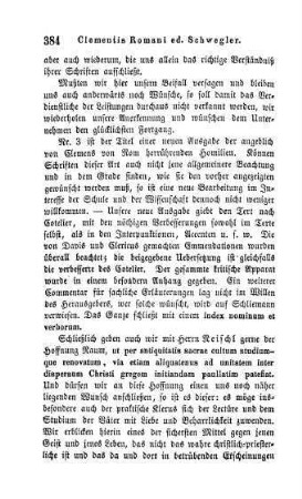 384-385 "Clementis Romani quae feruntur homiliae" von Albertus Schwegler