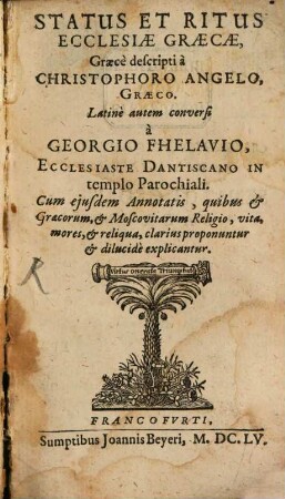 Status Et Ritus Ecclesiae Graecae