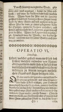 Operatio VI. Diorthosis.