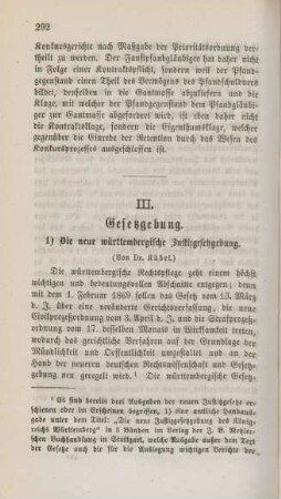 III. Gesetzgebung.
