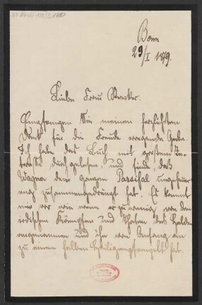 Brief an Minna Strecker : 29.01.1879