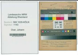 Entnazifizierung Johann Over , geb. 16.05.1909 (Kaufmaennischer Angestellter)