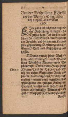7. Von der Verheissung Christi ...