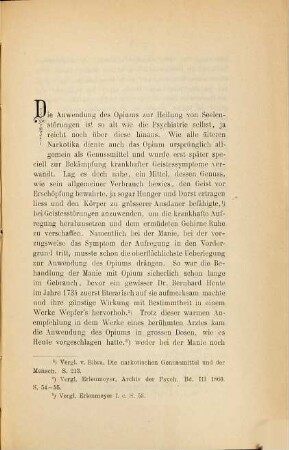 Zur Behandlung der Manie mit Opium
