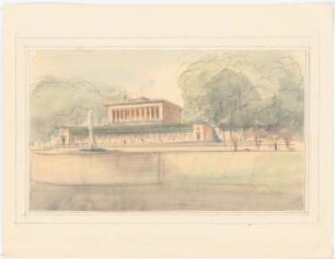 Kunsthalle im Hofgarten, München: Perspektivische Ansicht vom ehemaligen Kasernenhof aus